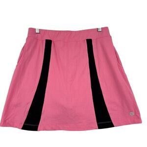 Bette & Court Skort Size M Pink Black Textured Knit Stretch Pull On Tennis Golf